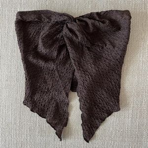 Front Twist Tube Top Knitted Material Chocolate Brown